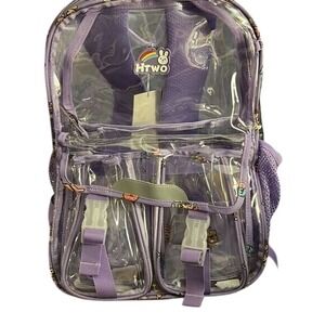 HTWO‎ Clear Backpack for School, Stadiums, & Concert (Lavender Purple).